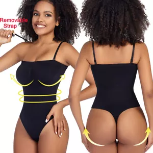 Strapless Women Compression Shapewear Bodysuit Body Shaper Tummy Control Tops - Picture 1 of 24