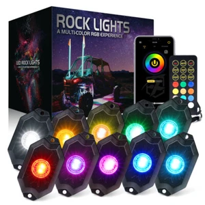 Set 4/6/8/10X Luci LED Sottoglow Rock Auto UTV ATV Sottoscocca Bluetooth e Telecomando - Foto 1 di 13