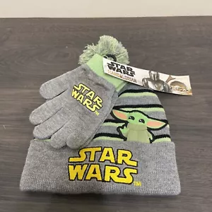 STAR WARS The Mandalorian Grogu Winter Knit Cap and Gloves Set Youth NWT - Picture 1 of 3