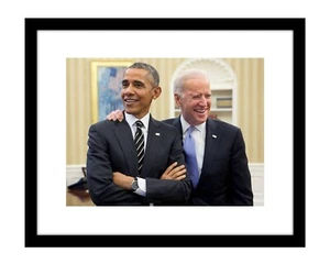 Joe Biden and Barack Obama 8x10 photo print hugging in Oval Office democrat - Picture 1 of 2