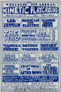 MUDDY WATERS Concert Poster - Kinetic Playground, Chicago 1969 - 18"x12" reprint - Picture 1 of 1