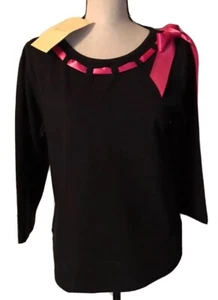 Kathleen Kirkwood Black Top With Interchangeable Ribbons Size Medium New. SB3 - Picture 1 of 7