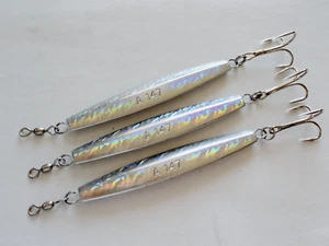 3 Pieces 14oz Diamond jigs Holographic Saltwater Fishing lures With Treble Hook - Picture 1 of 2