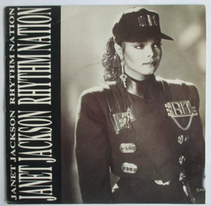 JANET JACKSON - SP (7") "RHYTHM NATION" (PROMO STICKER) - Picture 1 of 2