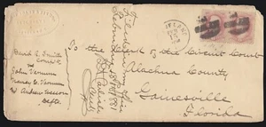 US 186 6c Lincoln Pair on Attorney's Cover from Cleveland, OH to Gainesville, FL - Picture 1 of 2