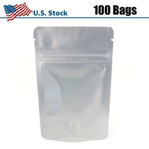 3" x 5" Small Reclosable Smell Proof Zip Lock Bag - 100 Pack (Clear-Silver) - Picture 1 of 4