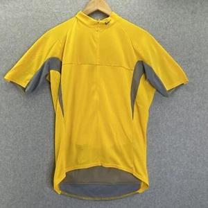 NWT Vintage Nike Cycling Jersey Mens XL Yellow Gray Short Sleeve 3/4 Zip DriFit - Picture 1 of 12