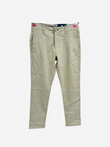 Izod Khaki Flat Front Adjustable Waist Pants Comfortable School Uniform Size 8 - Picture 1 of 5