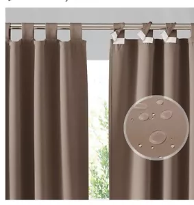 52x 84 Outdoor Curtains Blackout Waterproof for Porch Pavilion Gazebo 4 Panels - Picture 1 of 7