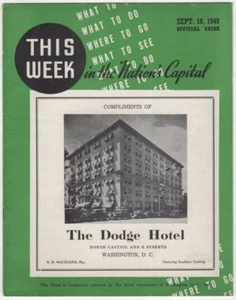 This Week in the Nation’s Capital Sept 1949, Tourist Information Washington D.C. - Picture 1 of 9