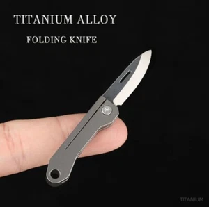 Titanium Alloy Mini Folding Knife EDC Foldable Key Chain Foldable Knife Tool - Picture 1 of 8