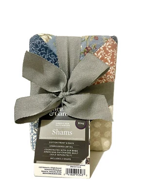 Better Homes & Gardens Americana Patchwork Quilted KING Pillow Sham 2pc - NEW - Image 1 of 4