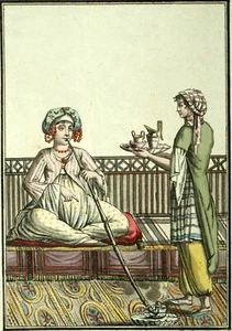 FEMME MAMELOUK DU CAIRE EN ÉGYPTE Eau-forte gravure originale de 1805 - Imagen 1 de 2