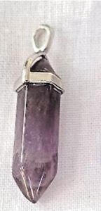 Amethyst Crystal Point Pendant Double Pointed Gemstone Pendant for Reiki Chakra