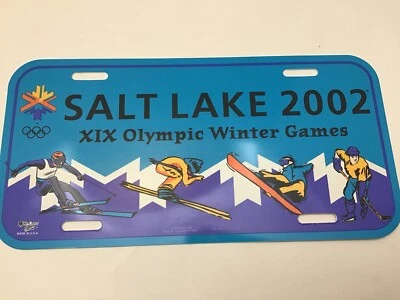 Memorabilia de los Juegos Olímpicos de Invierno de Salt Lake 2002, matrícula de plástico Foto 1 de 4