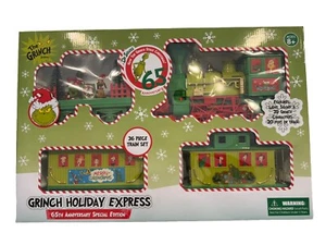 Dr Seuss Grinch Holiday Express 36 Pc Train Set 65th Anniversary Special Edition - Picture 1 of 8