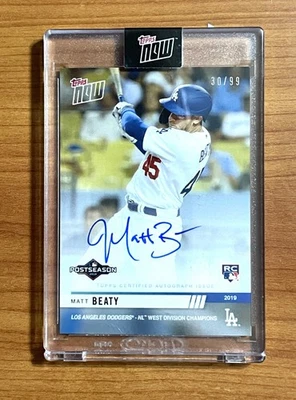 2019 Topps Now, Postseason, Matt Beaty Autographed Card, #PS-14-A, 30/99 - Image 1 of 2