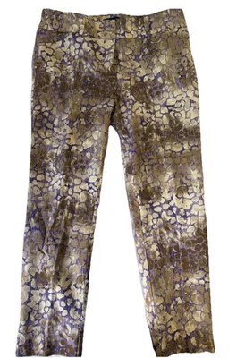 Pantalones para mujer 7th Avenue Design Studio New York & Company púrpura a cuadros talla 4” Foto 1 de 4
