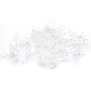50/200Pcs Invisible Plastic Soft Silicone Rubber Earring Base Pins Stud Earr _pu - Picture 1 of 13