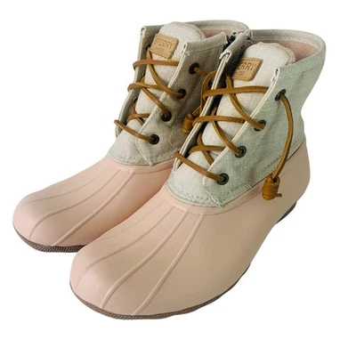 Sperry Size 8.5M Women's SaltwaterRain Boots Rose Oat Outdoor - Image 1 of 4