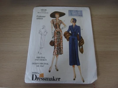 Vogue Dressmaker 1947 original design Sewing pattern for dress V9126 size 14-22 - Image 1 of 2