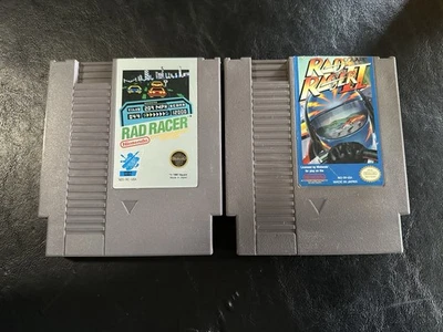 Rad Racer 1 + 2 (Nintendo Entertainment System, 1990) Authentic Cart Only Tested - Image 1 of 3