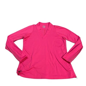 Lucky In Love Pretty In Ink Mandarin Collar Pink Women’s Large Tennis Golf - Picture 1 of 11