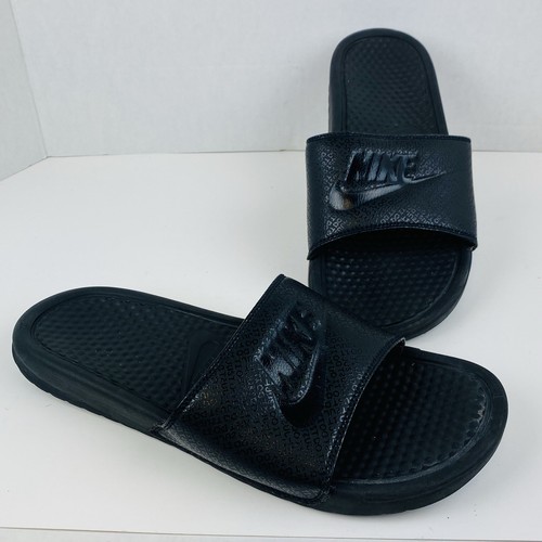 Scarpe sandali Nike Benassi Just Do It Slides nero bianco uomo taglia 10 comode