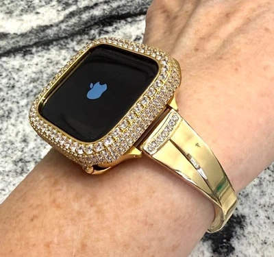 42 мм серии 10/11 желтое золото Lab бриллиант Apple Watch чехол + Apple Watch группы - Изображение 1 из 4