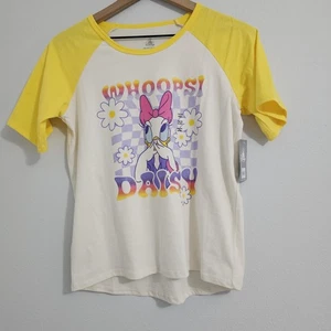 New With Tags Disney Parks Daisy Duck Raglan Tee Girls Size 13/14 - Picture 1 of 7