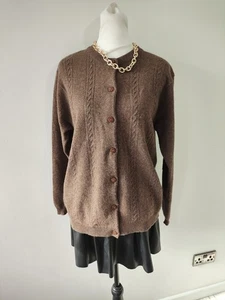 Cardigan donna collezione Country M 12 14 marrone casual manica lunga maglia lana - Foto 1 di 8