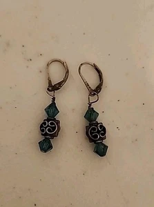 Pendientes colgantes vintage de plata de ley de 4,0 gramos - Imagen 1 de 4