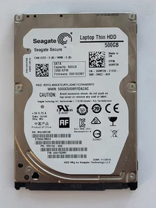 ST500LM04,PN: 1RS152-030, SN:W62, WU, FW: 0001SDM7, 16192,Seagate 500Gb 2.5" HDD - Bild 1 von 2