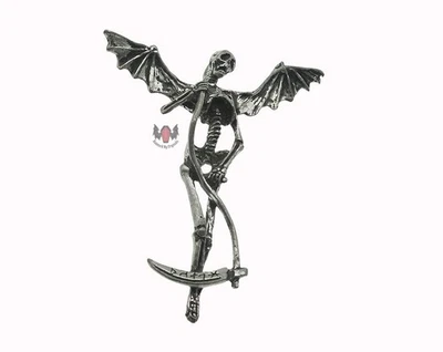 Alchemy Gothic Angel Of Death Pendant P113 1991 Skeleton Goth Reaper 90s Vintage - Image 1 of 3