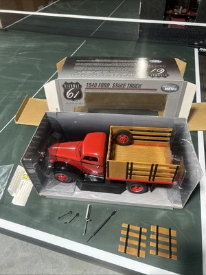 New 1940 Red Ford Stake Truck Highway 61 Die Cast Promo PN#50256 1/16 Scale READ - Image 1 of 4