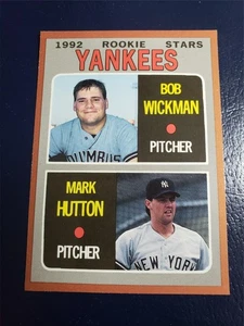 Bob Wickman Mark Hutton Yankees 1992 Baseball Cards Magazine Brown Border - Picture 1 of 2
