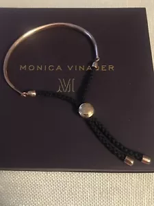 Monica Vinader Black and Rose Gold Vermeil Fiji Friendship Bracelet - Picture 1 of 9