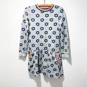 Mini Boden Long Sleeve Floral Sweatshirt Dress Girls Size Large 11/12 Rainbow - Picture 1 of 11