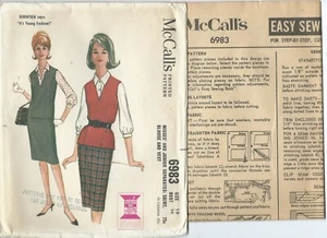 M 6983 sewing pattern 60's Separates SKIRT BLOUSE VEST sew Chic UNCUT size 18/38 - Picture 1 of 2