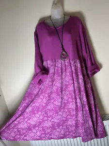 New Stretch Cotton Jersey Tunic Dress Plus size 26 2830 ++Made in Italy - Picture 1 of 3