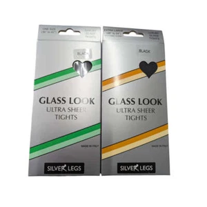 Silver Legs Ultra Sheer Glass Translucent Italian Tights (O/S & XL) 5 Colours - Picture 1 of 1