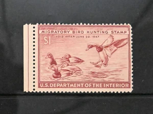 USA Scott # RW13 Fine OG NH MNH 1947 BOB US Duck Stamp Cat $55 - Picture 1 of 2