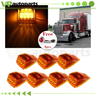 Paquete de 7 luces marcadoras laterales blancas cálidas para Peterbilt 17 LED Foto 1 de 4