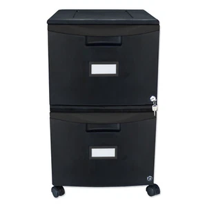 Storex Two-Drawer Mobile Filing Cabinet, 14.75w x 18.25d x 26h, Black - Picture 1 of 1