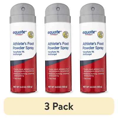 (3 Pack) Equate Athlete’s Foot Antifungal Powder Spray Tolnaftate 1% 4.6 oz - Image 1 of 4