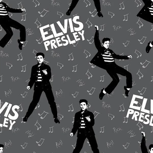 Patio de tela de algodón marcas auténticas Elvis Presley King of Rock 76887 por comprar - Imagen 1 de 1