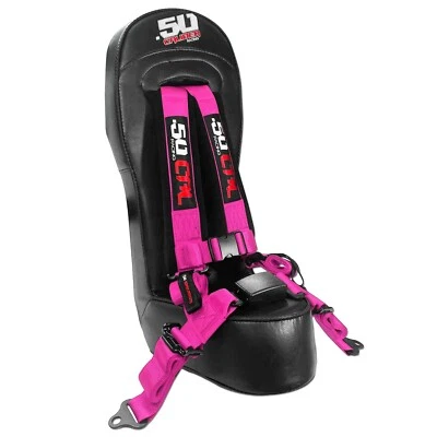 RZR Bump Seat & PINK Harness w/Auto Buckle Polaris XP 1000 Turbo S 900/1000 - Image 1 of 4