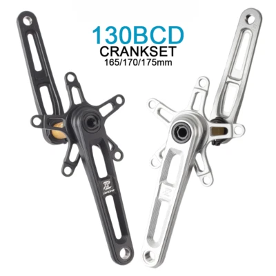 165 170mm Road Folding Bike 130BCD Bicycle Crankset Hollow Tech Crank BCD130 - Image 1 of 4