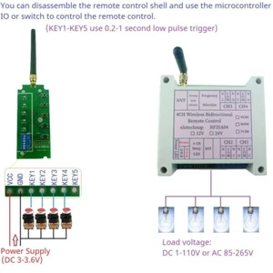 Interruptor de retroalimentación LED 433M 868M 4CH inalámbrico bidireccional FSK - Imagen 1 de 17