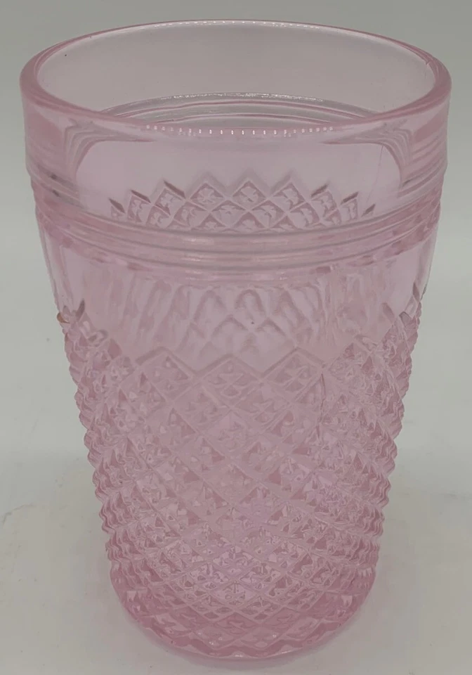 Tumbler - Addison Pattern - Passion Pink Glass - Mosser USA